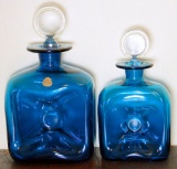 Kastrup Glas Denmark Pinched Bottles Pair