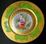 Limoges French Hand Painted Decorative Plate with Three Women