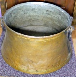 Wow! 19th Century Hand Hammered Large Copper Pot w/Wrought Iron Handles and Straps
