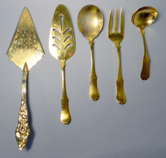 Estate Gold Colored Serving Utensils