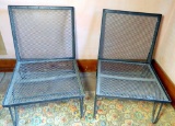 Metal and Wire MCM Pair of Patio Chairs