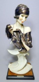 Giuseppe Armani Figurine, Flapper Girl Bust, Art Deco