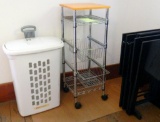 Stainless Rolling Rack, TV Tables, and Rolling Hamper