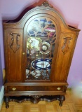 Arched China Cabinet with Glass Door and Drawer