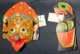 Asian Mask and Inuit Carved Eagle...by George Matilpi