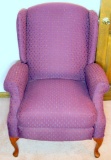 Burgundy Upholstered Kick-out Reclining Chair