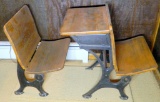 Antique Children's School Desk and Child's Chair