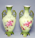 Pair of Claryware Decorated Vases