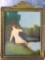 Antique Nude Lithograph, Framed