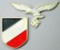 WWII Luftwaffe AK Pith Helmet Eagle & National Color Shields