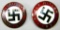 German WW2 Heil Hitler & Adolf Hitler 1933 Party Badges