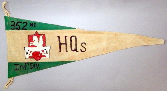 German Italian WWII 352nd Head Quarters Infantry Division Banner Flag