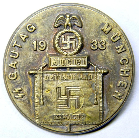 German WWII 1933 Waffen SS Gautag Munchen Rally Badge