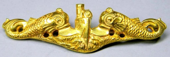 USN WW2 Naval Submarine Officers Dolphin Badge