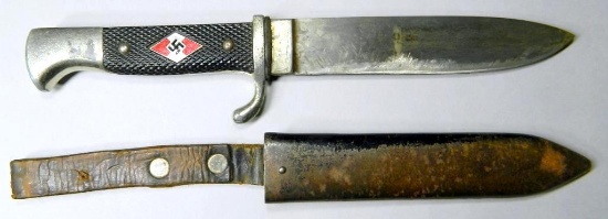WWII Hitler Youth HJ Knife & Scabbard