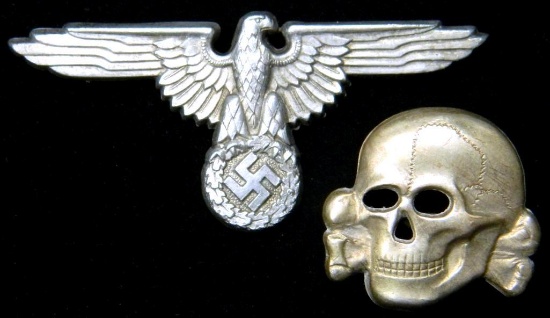 Waffen SS Officers Visor Cap Eagle & Skull