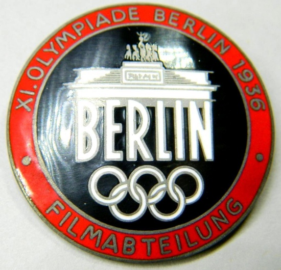 WWII 1936 Berlin Summer Olympics Film Maker Badge, Germany