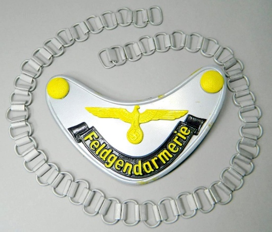 WWII Army Feldgendarmerie Gorget With Neck Chain