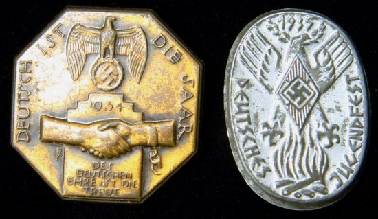 German WWII Hitler Youth HJ 1935 Tinnie Badge