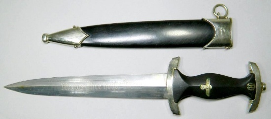 German WWII Waffen SS Schutz Staffel EM Dagger & Scabbard
