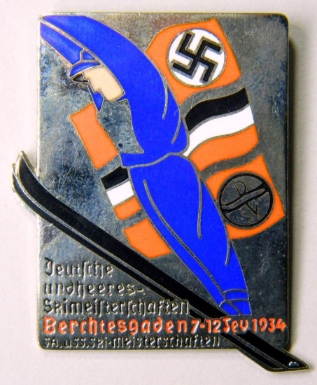 German 1934 Pre Garmisch Winter Olympics Berchtesgaden Ski Badge