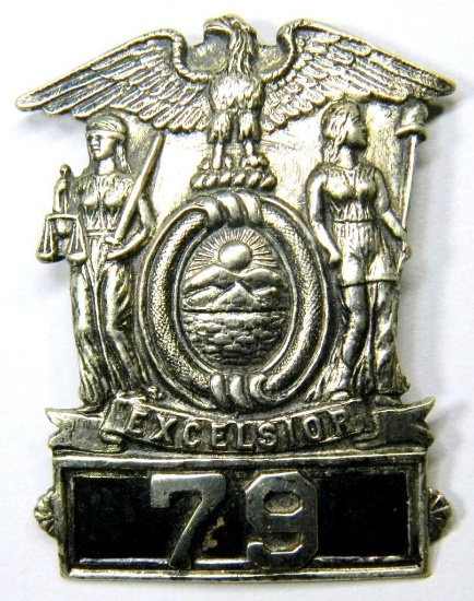 Antique New York Police Officers # 79 Visor Cap Badge