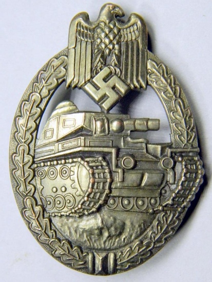 German WWII Army Bronze Tank Assault Badge