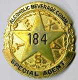 Obsolete Texas Ranger Alcoholic Beverage Commission Special Agent Police Law Badge