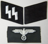 Pair of German WWII Waffen SS Schutz Staffel EM Collar Tabs
