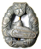 German Czechoslovakian WWII Bronze Axis Tank Assault Badge