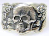 German Waffen SS Schutz Staffel Officers Skull Ring
