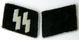 Pair of German WWII Waffen SS Officers Collar Tabs