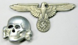 WWII Waffen SS Officers Visor Cap Eagle & Skull