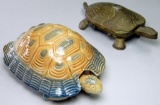 Wade Porcelain Turtle and Brass Turtle Lot