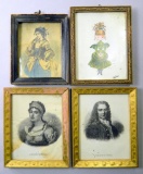 Grouping of Four Framed Miniature Artworks