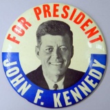 Huge John F. Kennedy for President Pinback Button