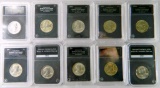 Ten (10) Susan B. Anthony Uncirculated and Slabbed Coins