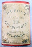 Antique Dupont Superfine FFG Gunpowder Tin