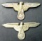 Two (2) German WWII Waffen SS Officers Visor Cap Eagles