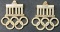 Two (2) German WWII 1936 Berlin Olympics Brandenburg Gate Badge