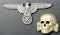 Waffen SS Schutz Staffel Visor Cap Eagle and Skull, German WWII