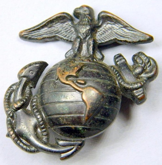 USMC WWII Marine Corps EGA Enlisted Mans Visor Cap Badge