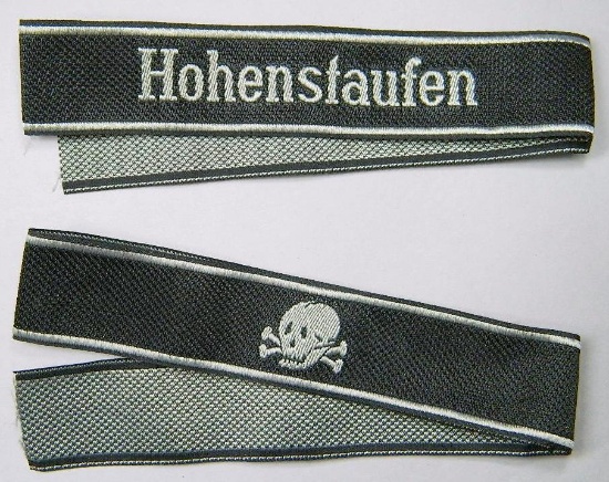 Waffen SS Totenkopf EM Cuff Title, German WWII