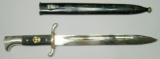 Fire Police Polizei Dress Bayonet and Scabbard, German WWII