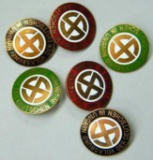 Six (6) German World War II Hungarian Volksbund Political Party Badges