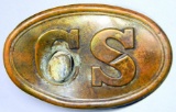 Amazing Confederate States Civil War CS Enlisted Mans Belt Buckle with Bullet