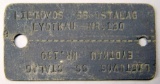 World War II Pow Dog Tags, SS Stalag