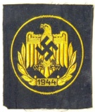 WWII German Nazi Sporting Eagle Stitched Badge, 1944