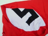 Scarce, Huge German WWII NSDAP Political Swastika Banner Rally Flag