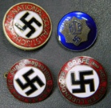 Badges Grouping: Heil Hitler Ludendorff v Grafe Party,...NSDAP Political Party,...RLB Civil Defense